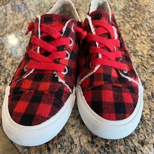 Buffalo check blowfish shoes